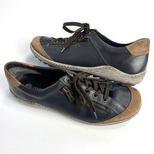 Remonte R1402 Liv Women's Sz 40 US 9 Navy Leather Zipper Casual Comfort Sneakers